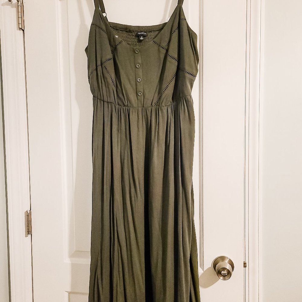 Olive Green Midi Dress